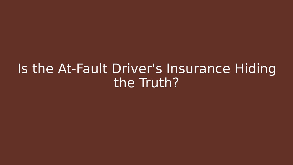Is the At-Fault Driver’s Insurance Hiding the Truth? - WealthxGroup