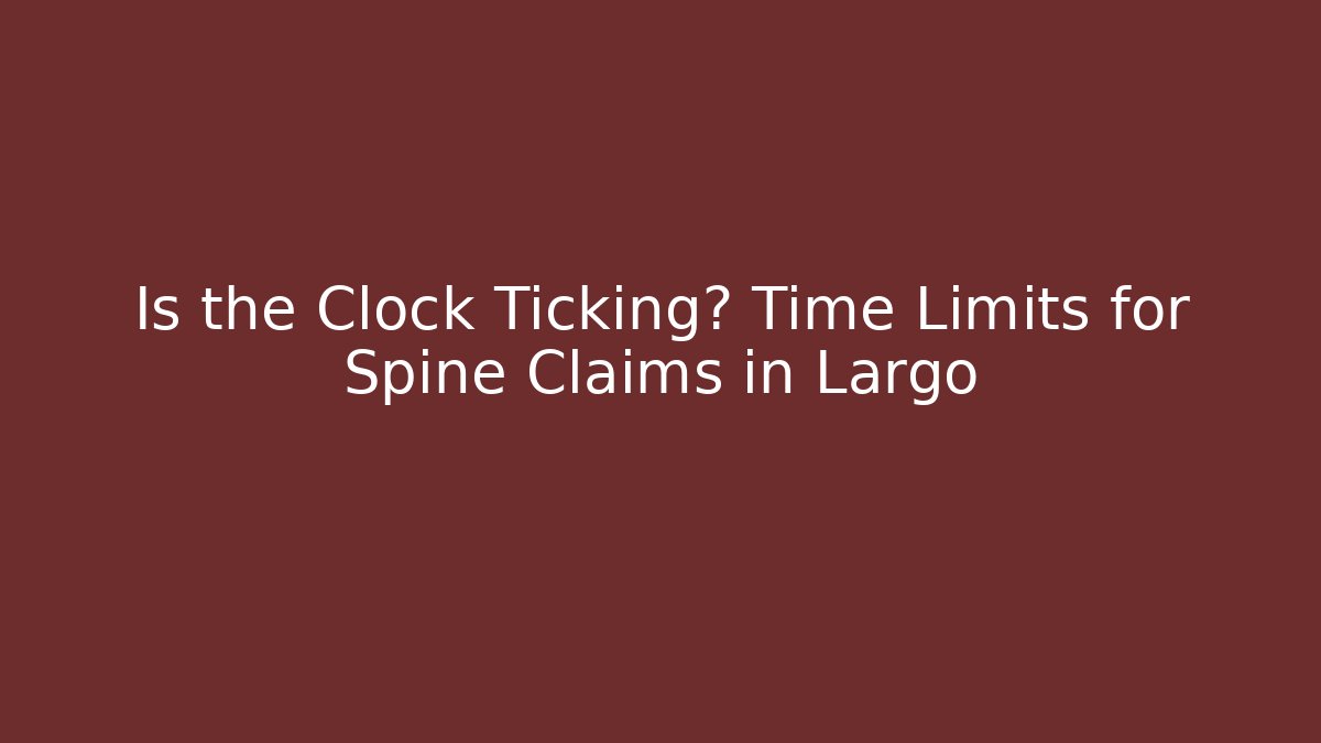 Is the Clock Ticking? Time Limits for Spine Claims in Largo - WealthxGroup