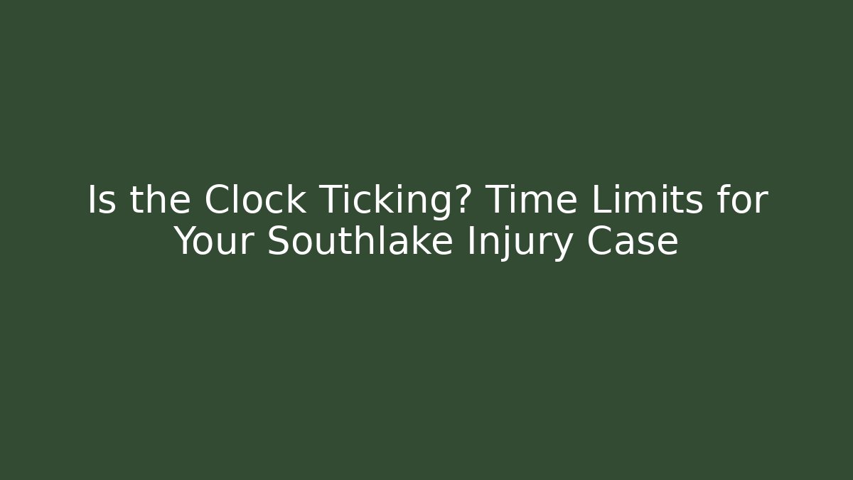 Is the Clock Ticking? Time Limits for Your Southlake Injury Case - WealthxGroup