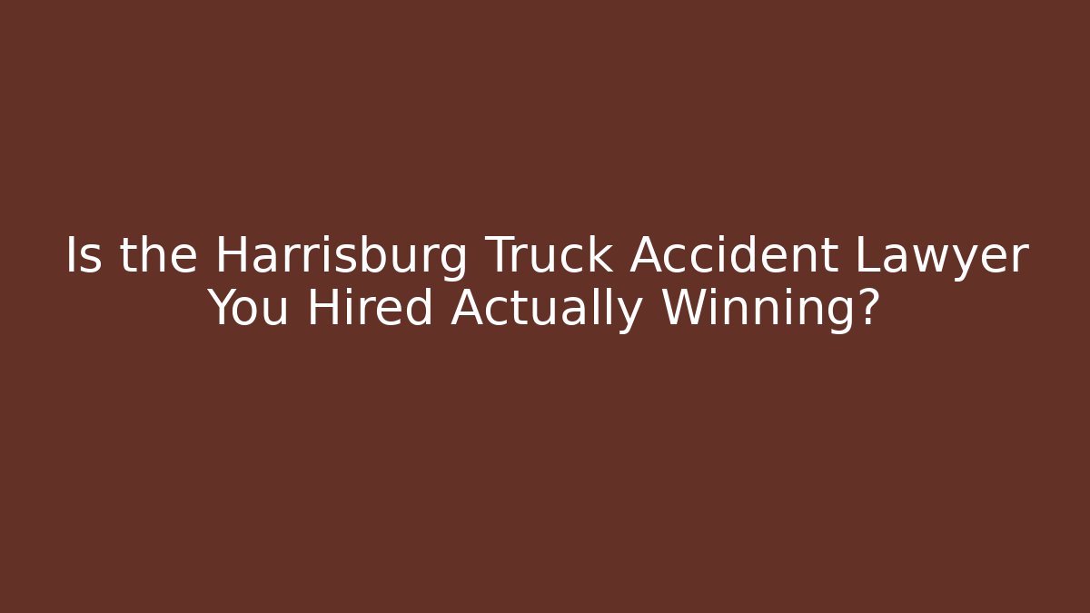 Is the Harrisburg Truck Accident Lawyer You Hired Actually Winning?