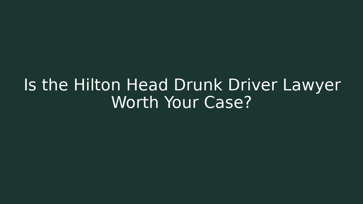 Is the Hilton Head Drunk Driver Lawyer Worth Your Case? - WealthxGroup