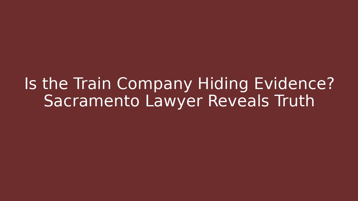 Is the Train Company Hiding Evidence? Sacramento Lawyer Reveals Truth