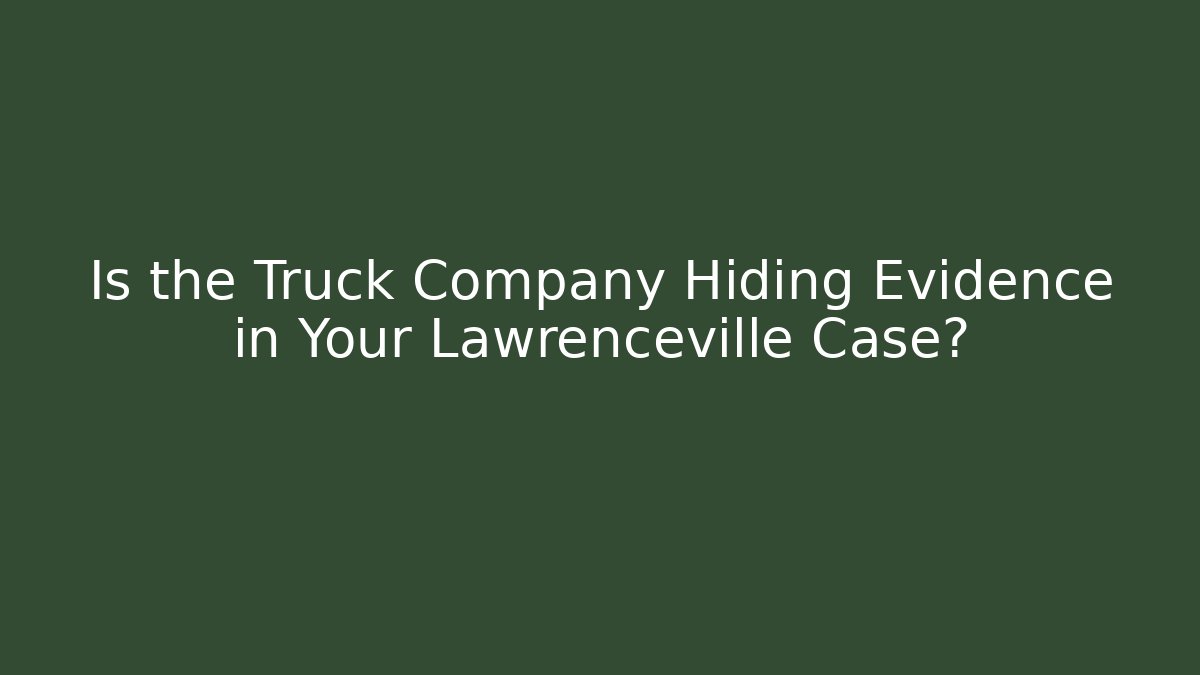 Is the Truck Company Hiding Evidence in Your Lawrenceville Case?