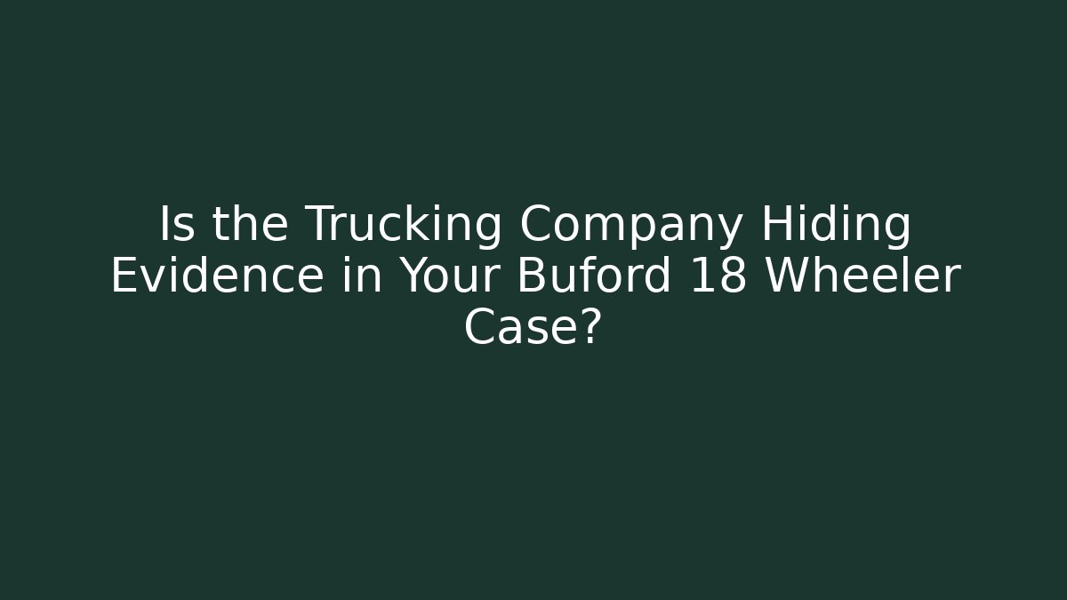 Is the Trucking Company Hiding Evidence in Your Buford 18 Wheeler Case?