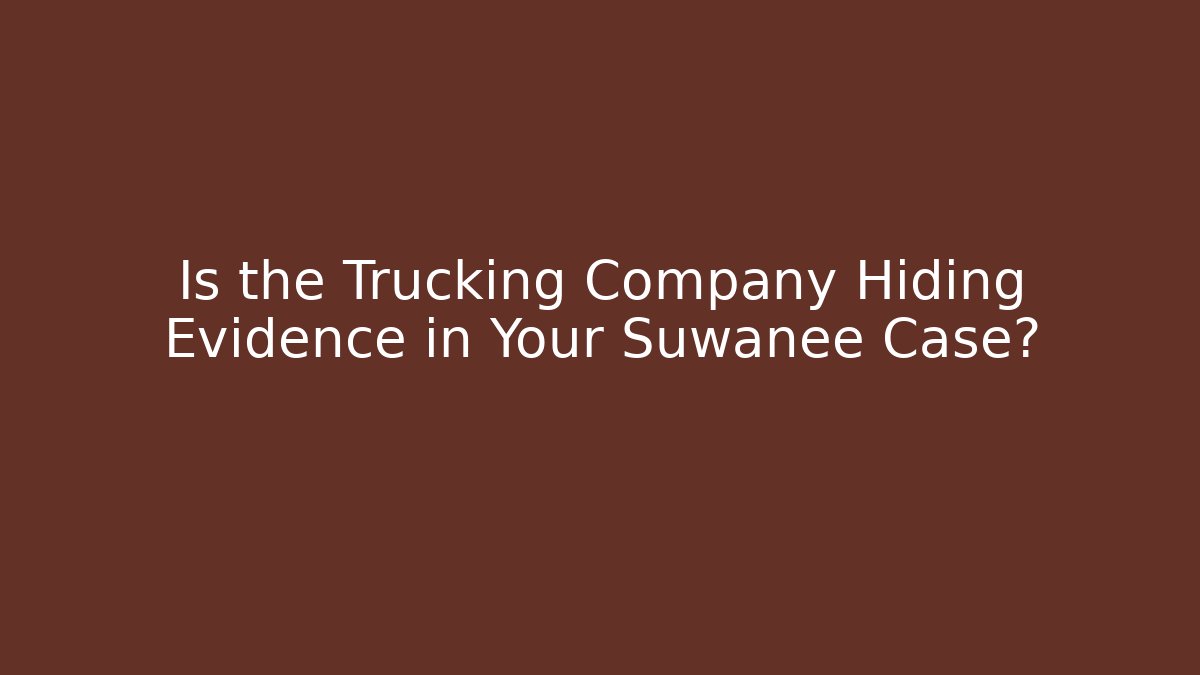 Is the Trucking Company Hiding Evidence in Your Suwanee Case?