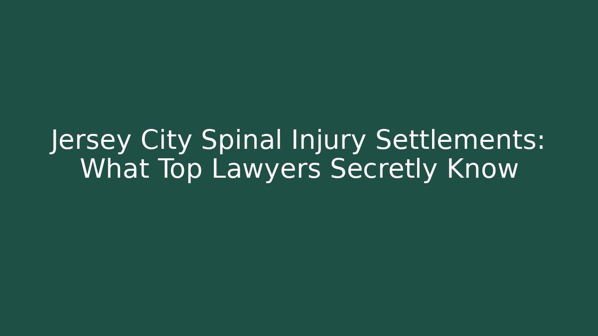 Jersey City Spinal Injury Settlements: What Top Lawyers Secretly Know