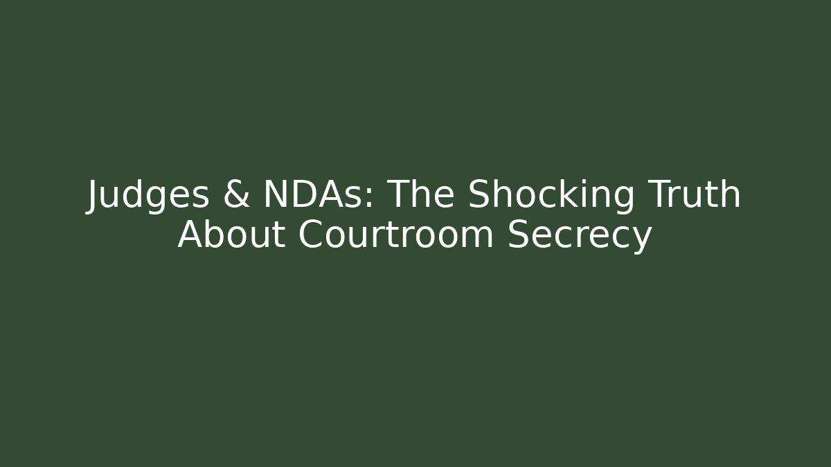Judges & NDAs: The Shocking Truth About Courtroom Secrecy