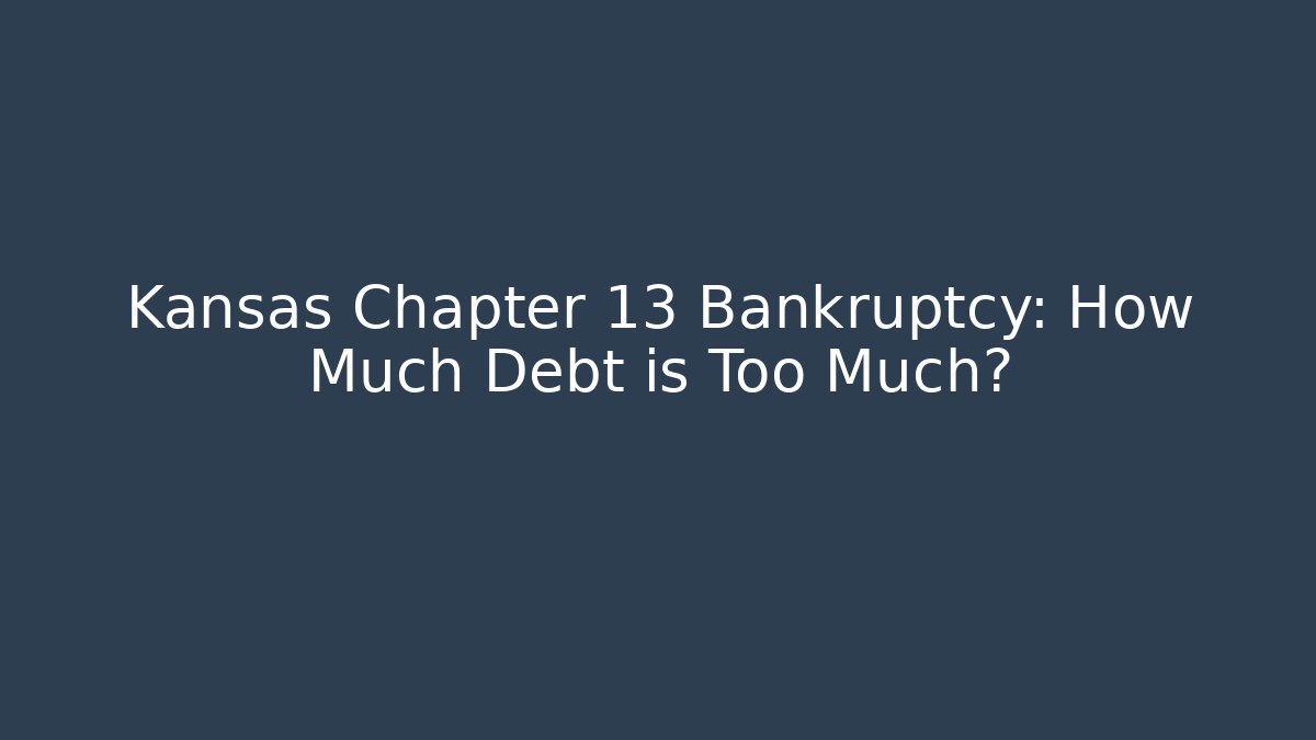 Kansas Chapter 13 Bankruptcy: How Much Debt is Too Much?