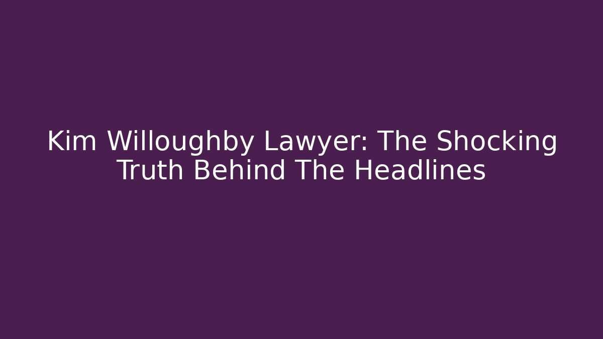 Kim Willoughby Lawyer: The Shocking Truth Behind The Headlines - WealthxGroup
