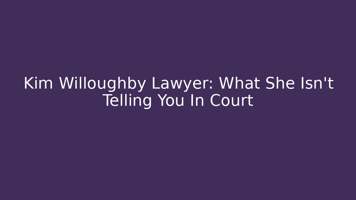 Kim Willoughby Lawyer: What She Isn’t Telling You In Court