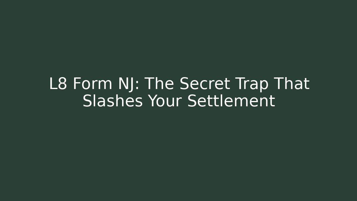 L8 Form NJ: The Secret Trap That Slashes Your Settlement