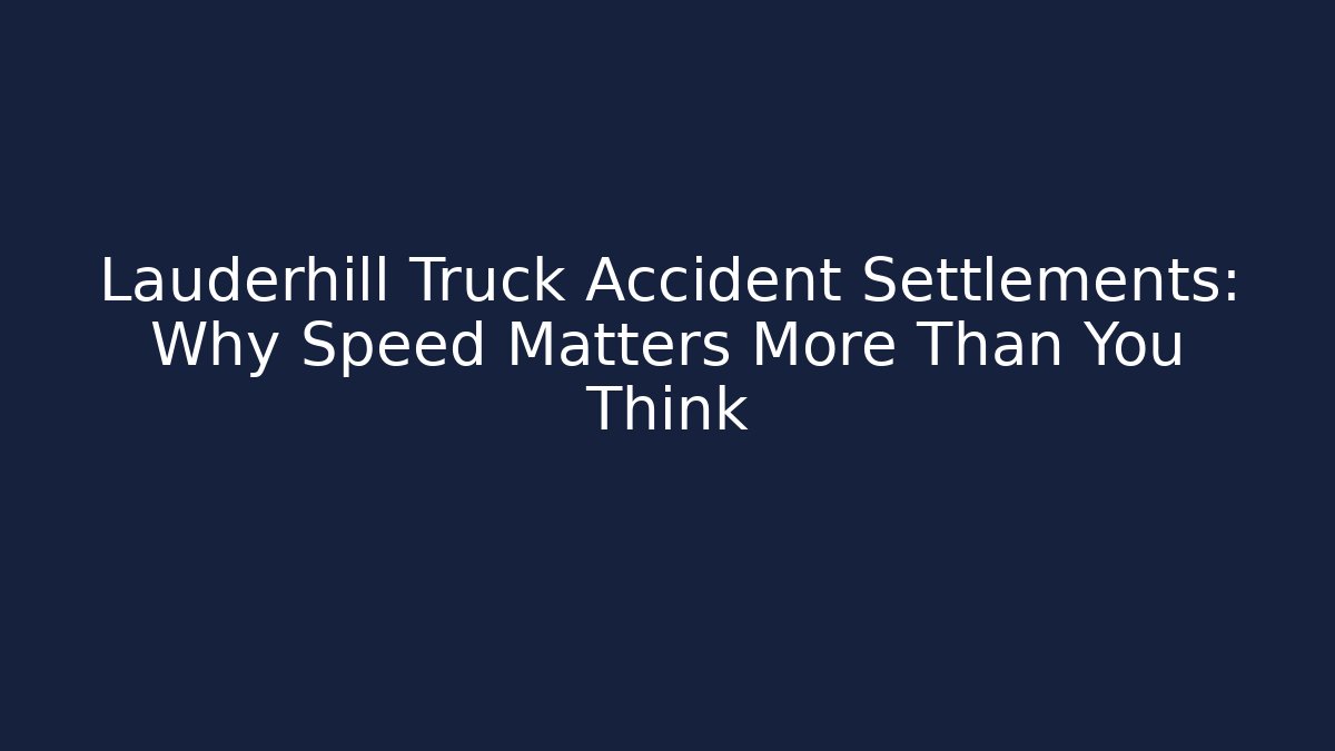 Lauderhill Truck Accident Settlements: Why Speed Matters More Than You Think - WealthxGroup