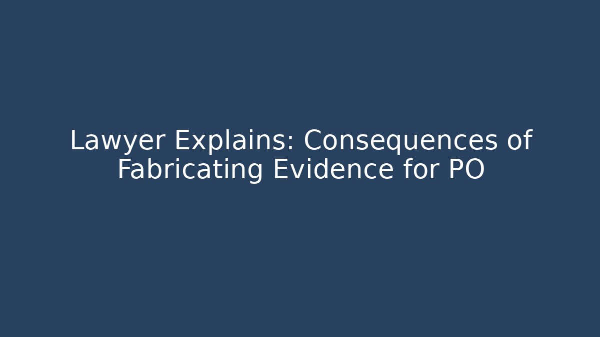 Lawyer Explains: Consequences of Fabricating Evidence for PO