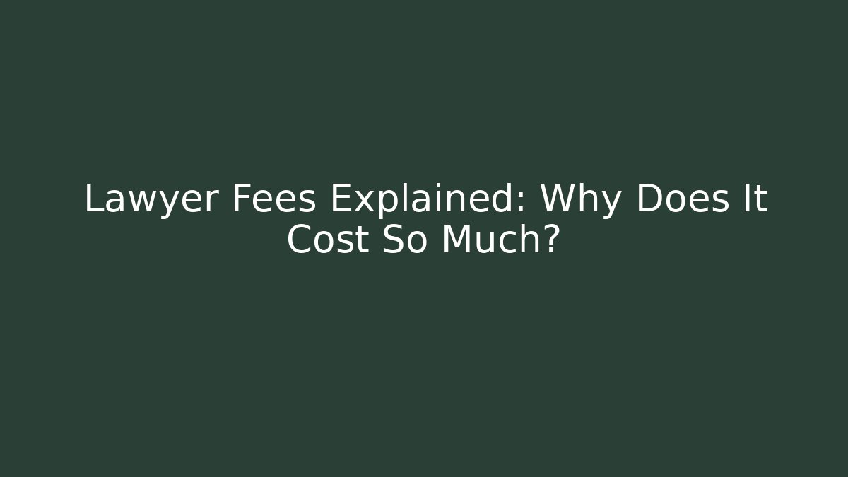 Lawyer Fees Explained: Why Does It Cost So Much?