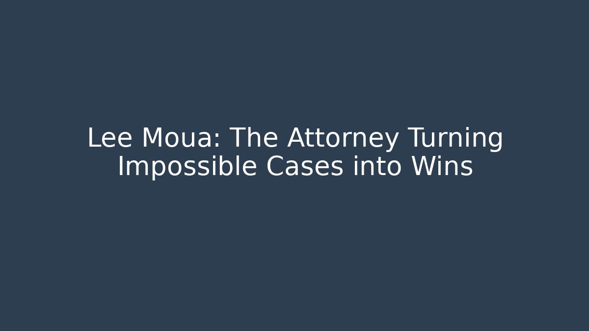 Lee Moua: The Attorney Turning Impossible Cases into Wins - WealthxGroup