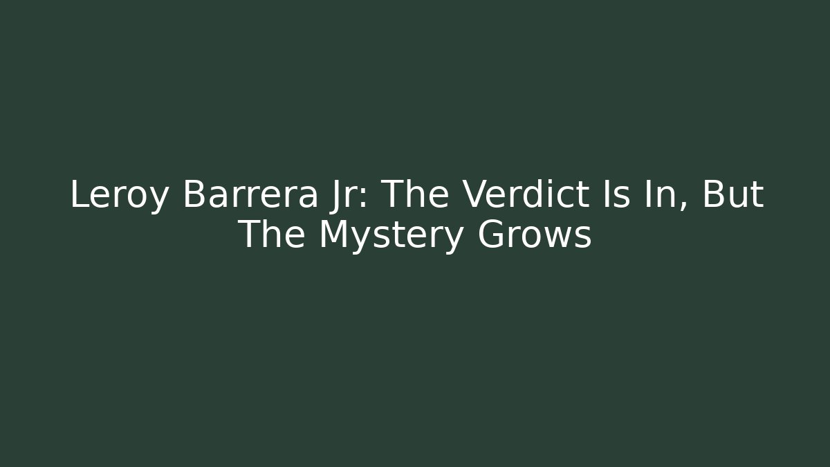 Leroy Barrera Jr: The Verdict Is In, But The Mystery Grows