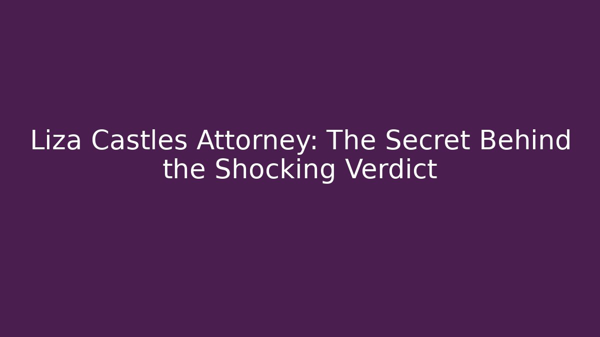 Liza Castles Attorney: The Secret Behind the Shocking Verdict