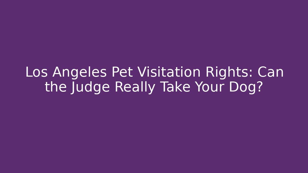 Los Angeles Pet Visitation Rights: Can the Judge Really Take Your Dog?