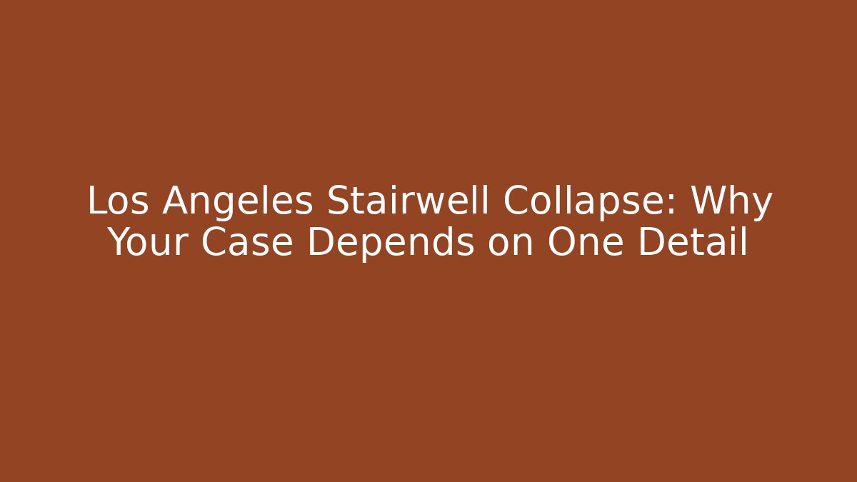Los Angeles Stairwell Collapse: Why Your Case Depends on One Detail - WealthxGroup