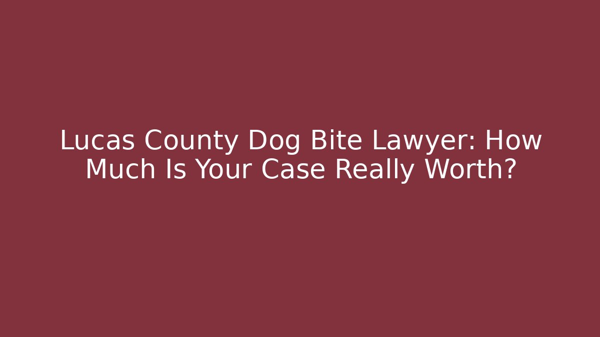 Lucas County Dog Bite Lawyer: How Much Is Your Case Really Worth?