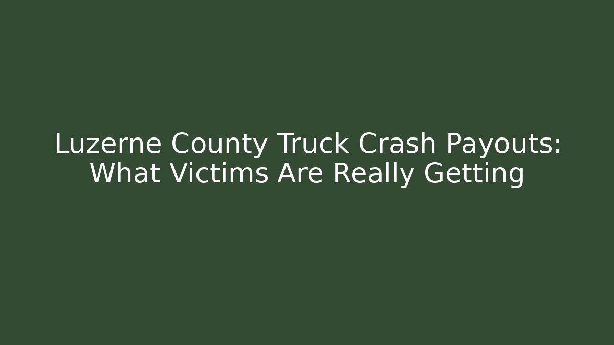 Luzerne County Truck Crash Payouts: What Victims Are Really Getting