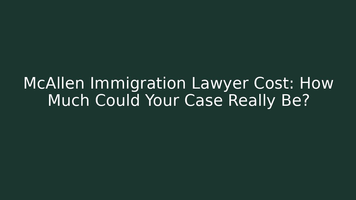 McAllen Immigration Lawyer Cost: How Much Could Your Case Really Be?