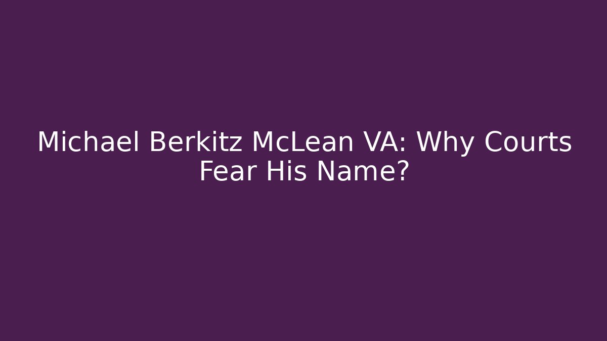 Michael Berkitz McLean VA: Why Courts Fear His Name?