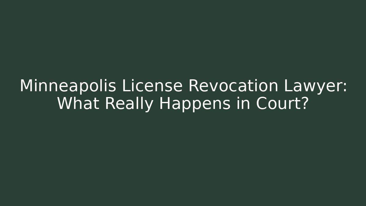 Minneapolis License Revocation Lawyer: What Really Happens in Court?