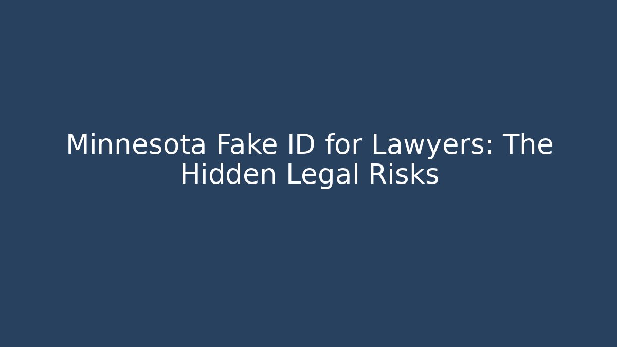 Minnesota Fake ID for Lawyers: The Hidden Legal Risks