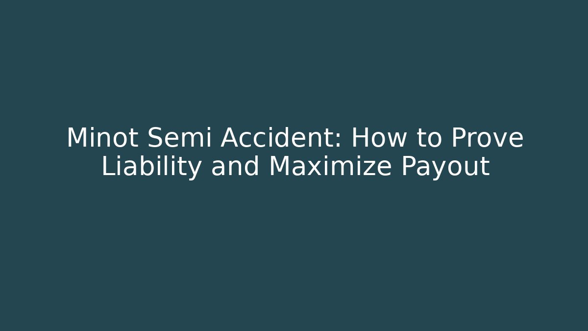 Minot Semi Accident: How to Prove Liability and Maximize Payout - WealthxGroup