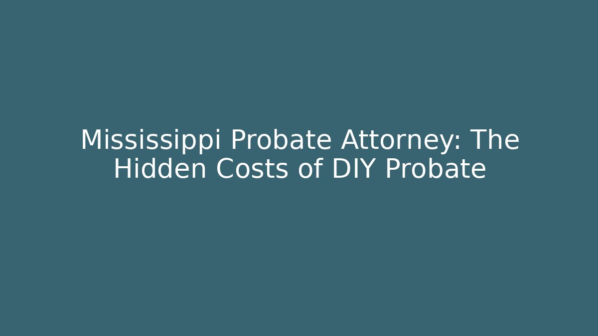 Mississippi Probate Attorney: The Hidden Costs of DIY Probate