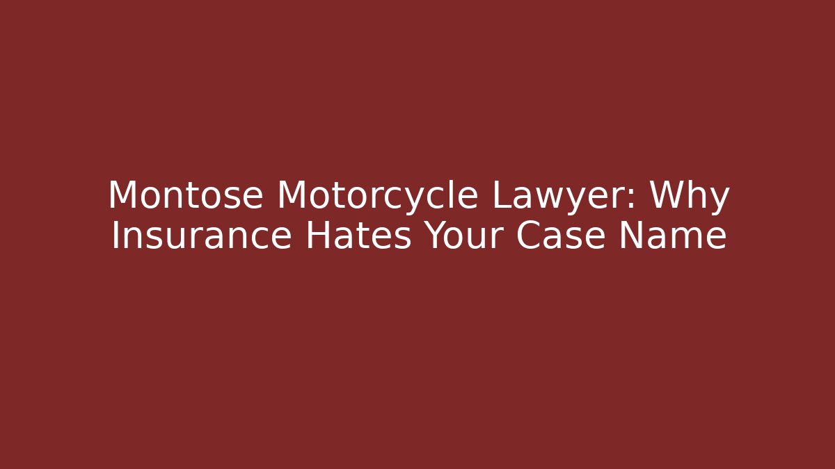 Montose Motorcycle Lawyer: Why Insurance Hates Your Case Name