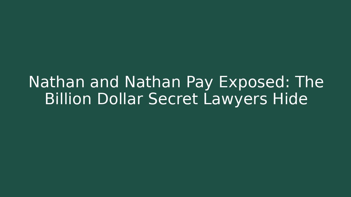 Nathan and Nathan Pay Exposed: The Billion Dollar Secret Lawyers Hide
