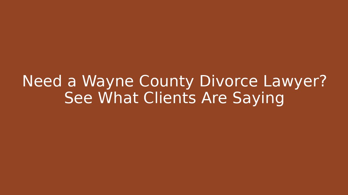 Need a Wayne County Divorce Lawyer? See What Clients Are Saying