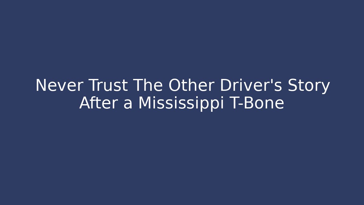 Never Trust The Other Driver's Story After a Mississippi T-Bone