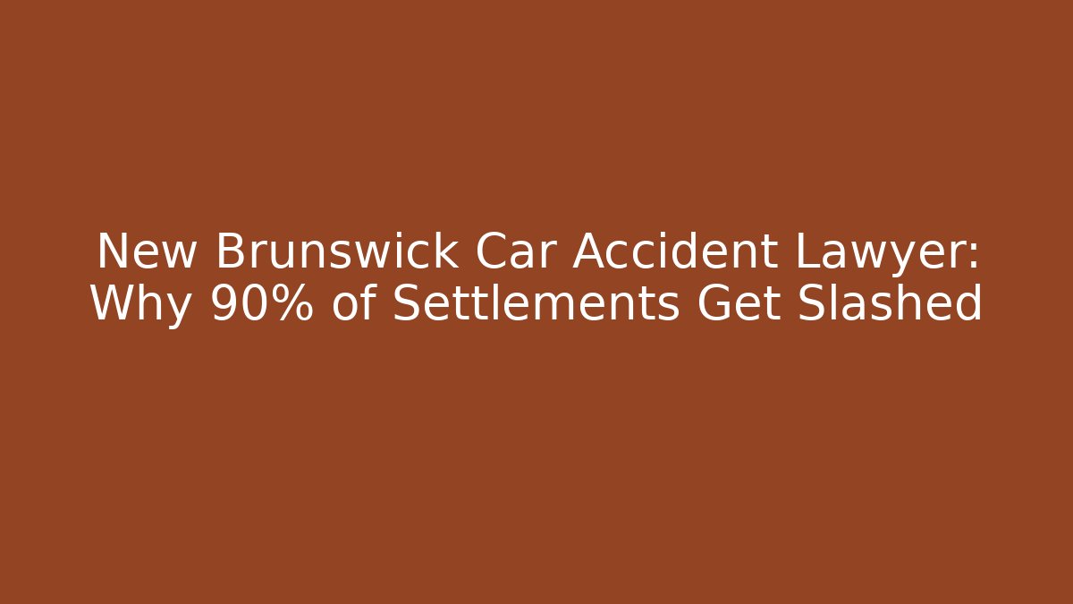 New Brunswick Car Accident Lawyer: Why 90% of Settlements Get Slashed