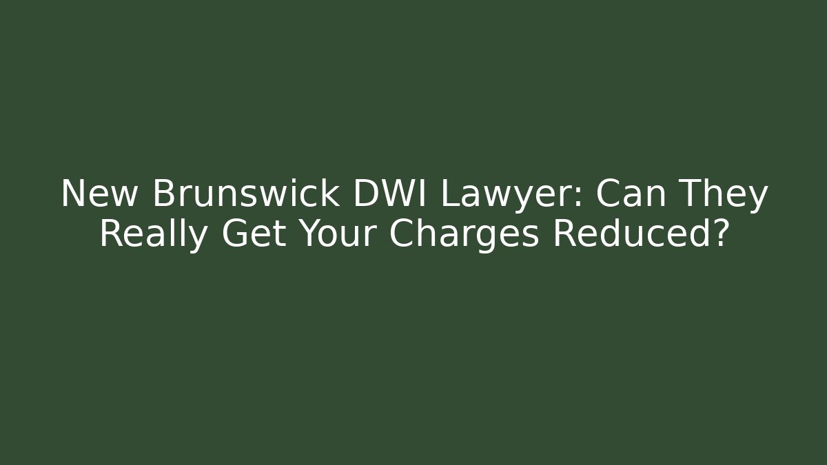 New Brunswick DWI Lawyer: Can They Really Get Your Charges Reduced?
