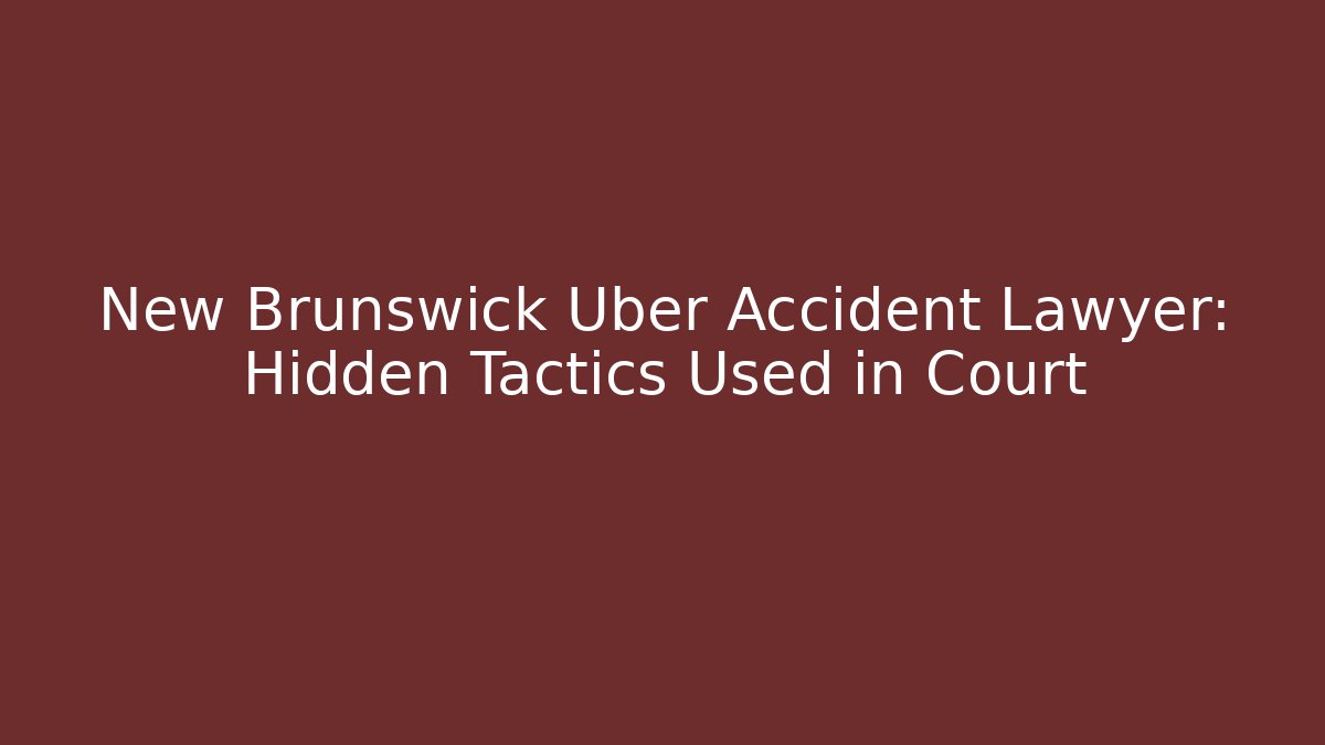 New Brunswick Uber Accident Lawyer: Hidden Tactics Used in Court