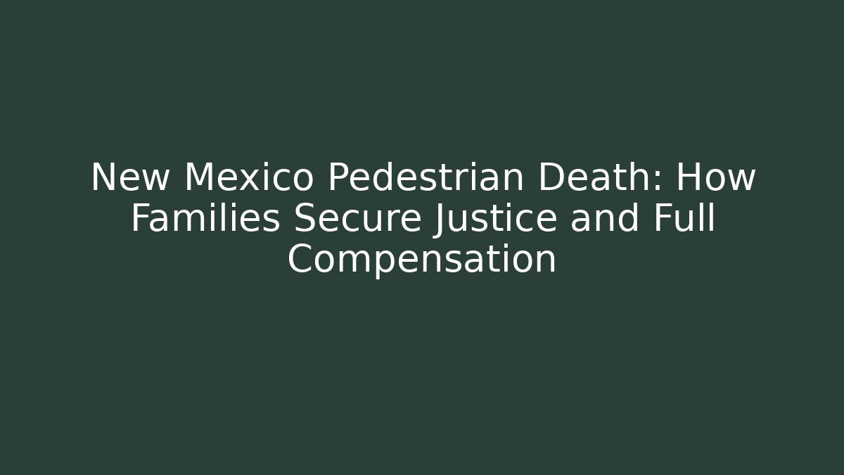 New Mexico Pedestrian Death: How Families Secure Justice and Full Compensation