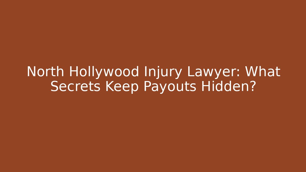 North Hollywood Injury Lawyer: What Secrets Keep Payouts Hidden?