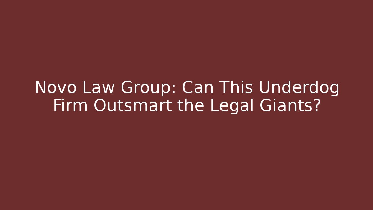 Novo Law Group: Can This Underdog Firm Outsmart the Legal Giants?