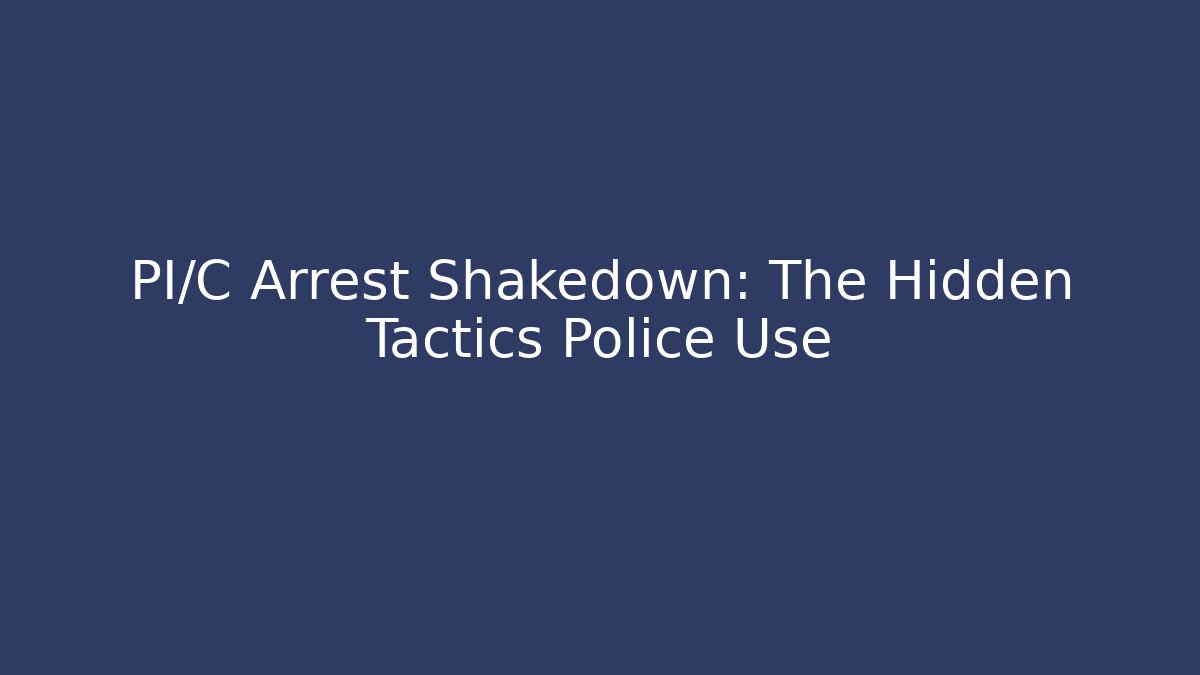 PI/C Arrest Shakedown: The Hidden Tactics Police Use - WealthxGroup