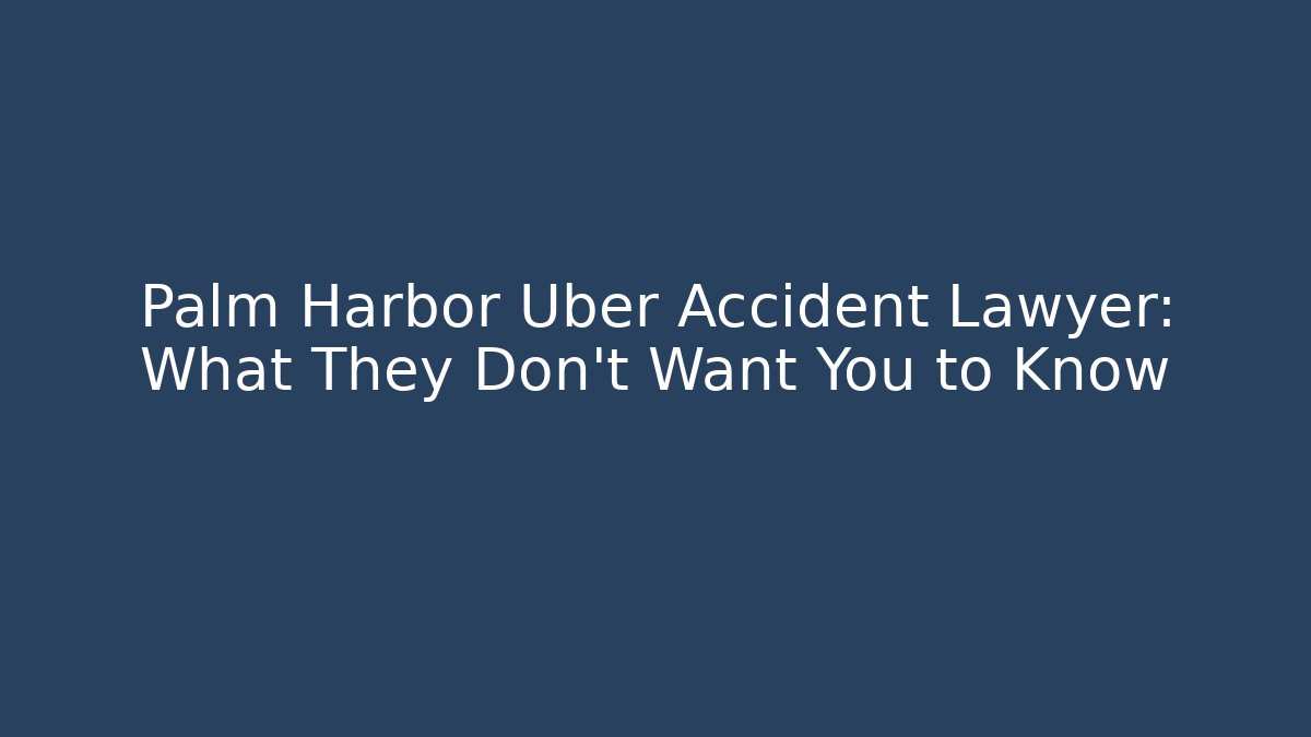 Palm Harbor Uber Accident Lawyer: What They Don’t Want You to Know