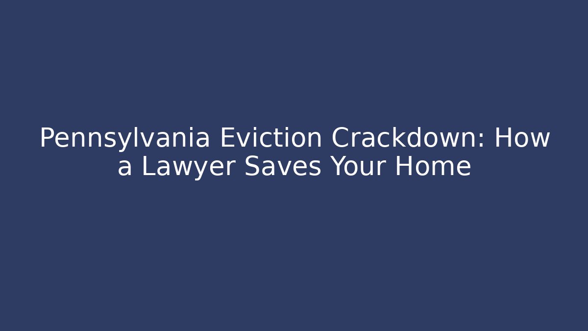 Pennsylvania Eviction Crackdown: How a Lawyer Saves Your Home - WealthxGroup