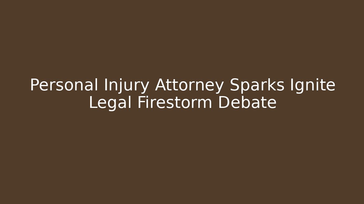 Personal Injury Attorney Sparks Ignite Legal Firestorm Debate