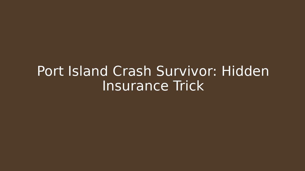 Port Island Crash Survivor: Hidden Insurance Trick