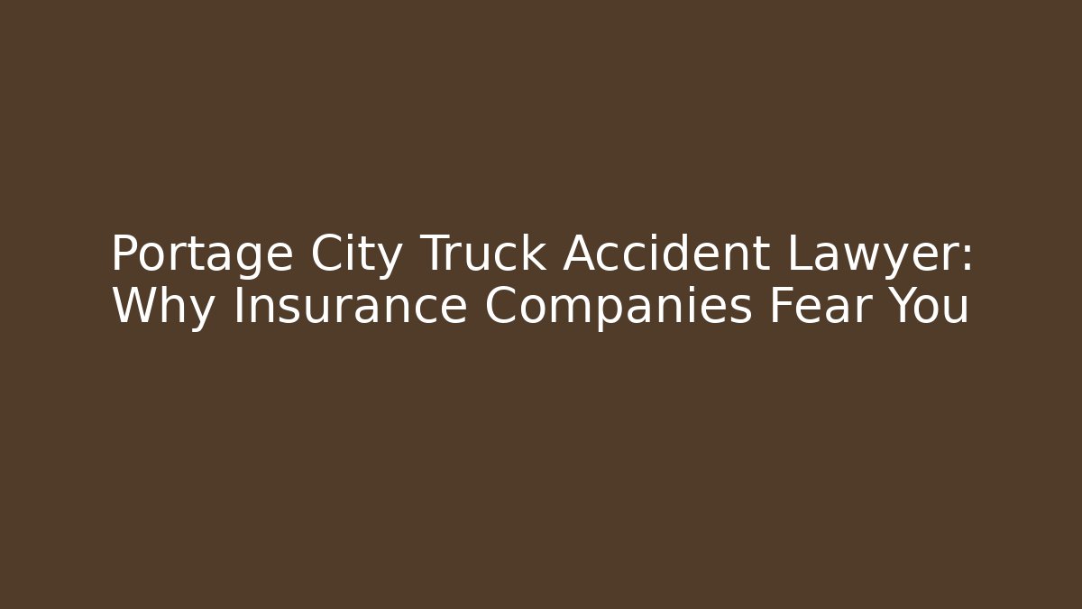 Portage City Truck Accident Lawyer: Why Insurance Companies Fear You