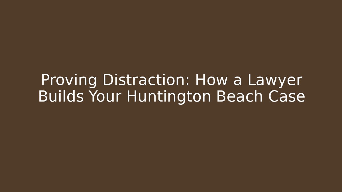 Proving Distraction: How a Lawyer Builds Your Huntington Beach Case