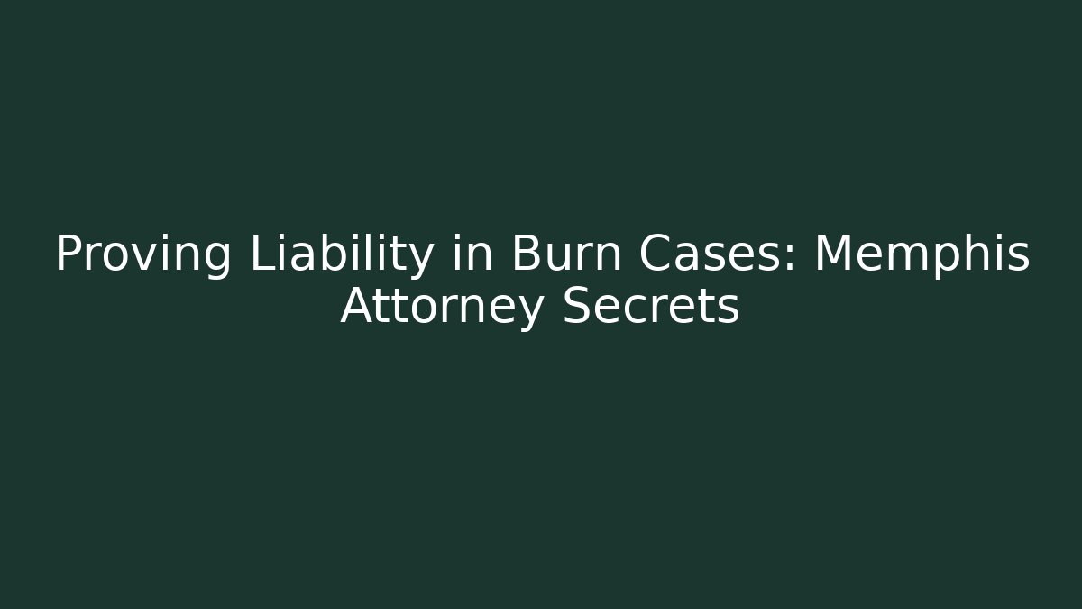 Proving Liability in Burn Cases: Memphis Attorney Secrets