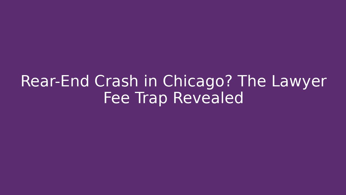 Rear-End Crash in Chicago? The Lawyer Fee Trap Revealed